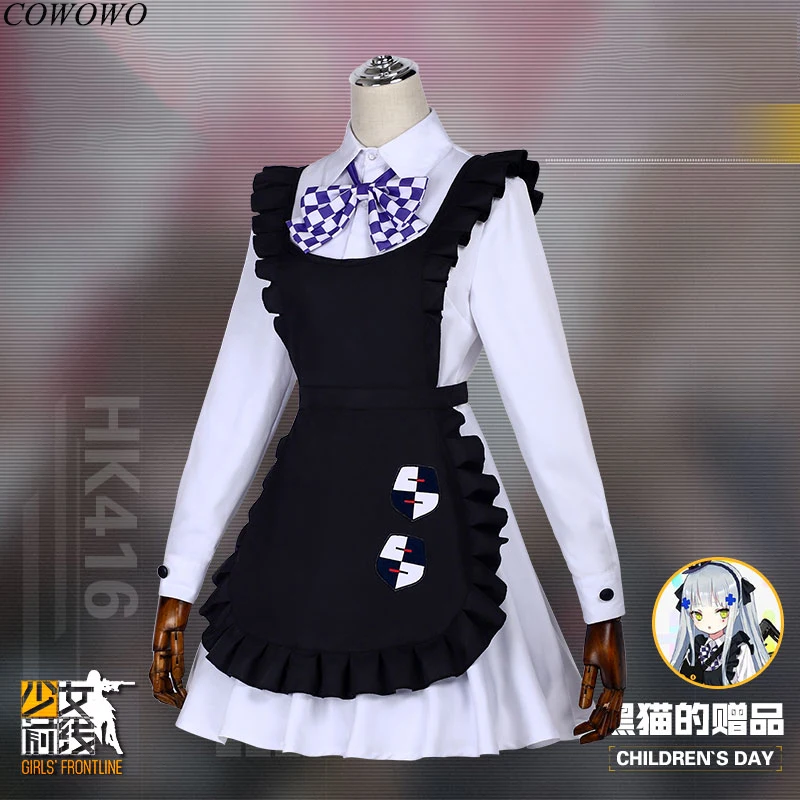 US Anime For Fashion Costume Dress Fancy Cosplay Black Mixed White Party Top