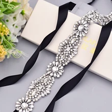 Sparkle Crystal Rhinestones Bridal Belts Wedding Gown Dress Sashes Wedding Accessories Ivory Dress Belts Waist Bridal Sash Belt