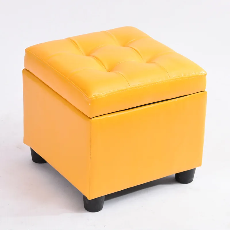 Креативный табурет для хранения многофункциональный бытовой диван табурет ящик для хранения одежды магазин отдыха табурет, твердый деревянный табурет для обуви - Цвет: Цвет: желтый
