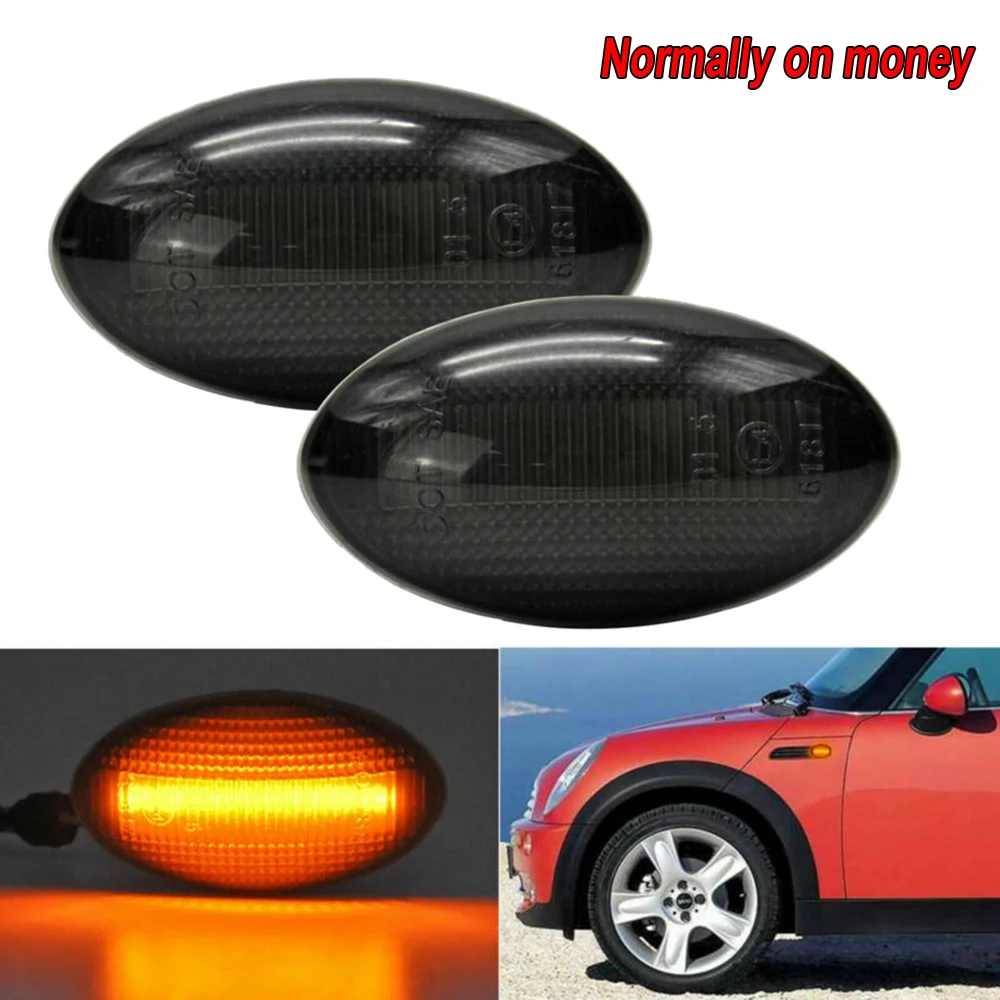 

1 Pair Car Side Marker LED Water Flow Turn Signal Light 12V 24V Lamp For BMW Mini Cooper R50 R52 R53 Turn Signal Lights 3528SMD
