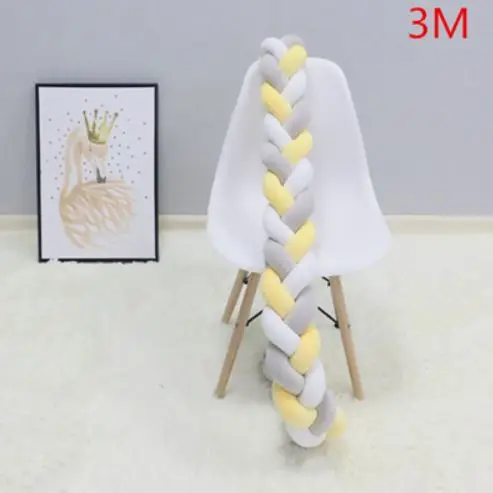 3M as picture 1 м/2 м/3 м детский бампер кровать коса узел Подушка бампер для младенца защита для кроватки Детская кроватка бампер декор комнаты - Цвет: 3M as picture