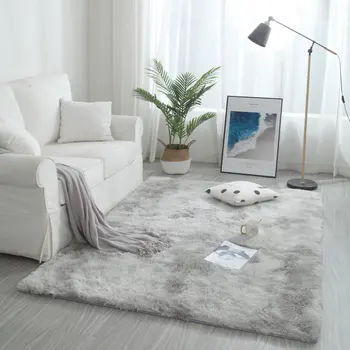 

European Plush Carpet Home Parlour Solid Color Carpets Rectangle Fashion Child Girl Rug Bedroom Bedside Blanket Yoga Teppich Mat