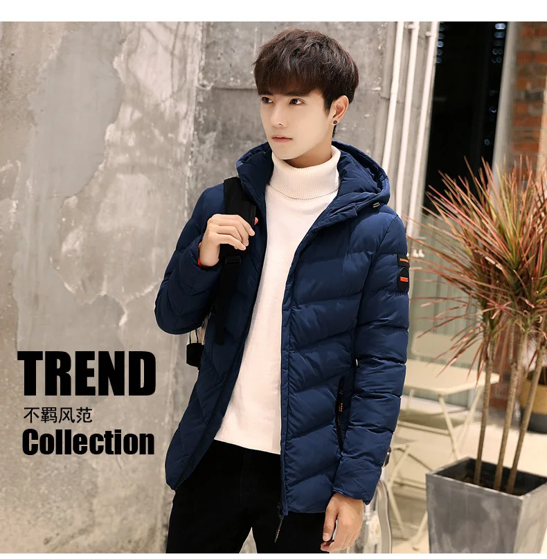 Winter Thick Hooded Cotton-padded Clothes Young MEN'S Coat Korean-style Cotton Coat Large Size Men'S Wear Fashion Warm Cotton-pa