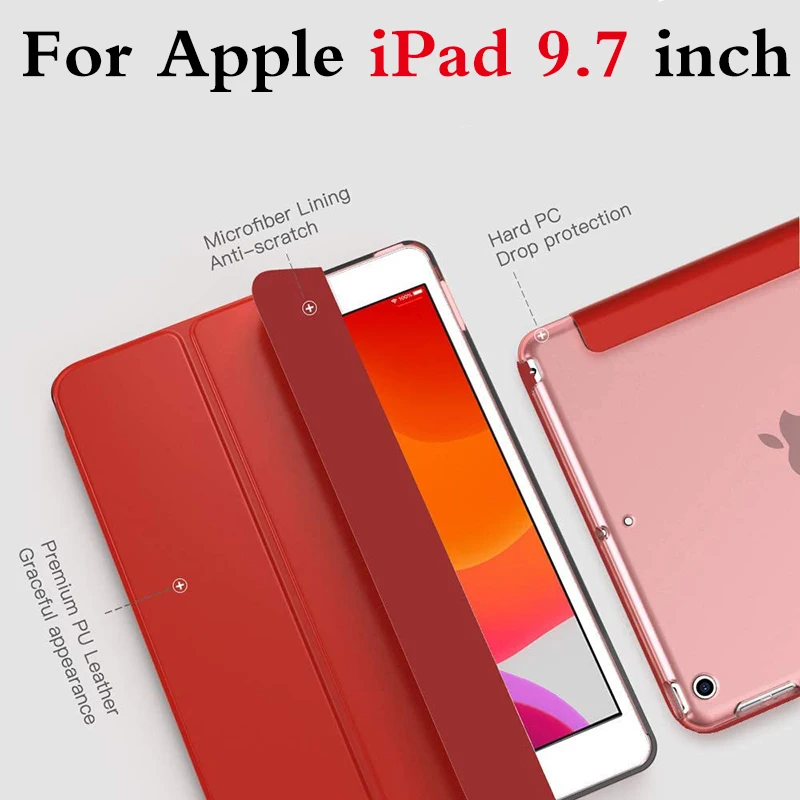 Для iPad 9 7 2018 2017 чехол с магнитной подставкой из искусственной кожи умный для 5 6 Air 1