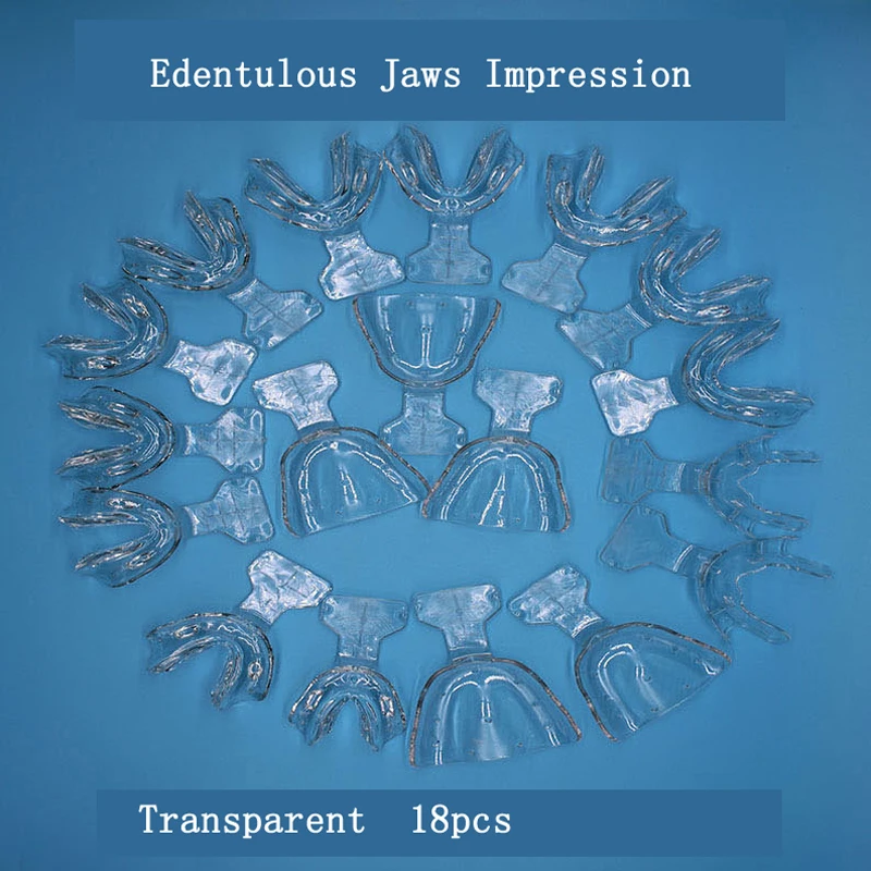 18 шт./компл. стоматологический лоток стоматологический оттискные ложки автоклавной зубных протезов Edentulous челюсти впечатление стоматологических инструментов Материал продукта