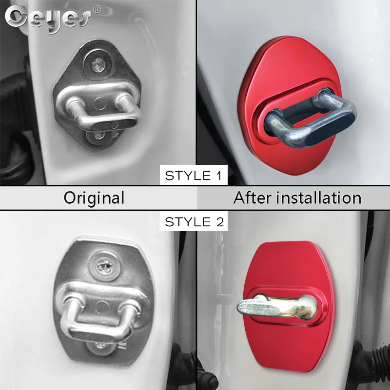Car Door Lock Covers 4pcs For Toyota Chr Daihatsu Mazda Honda Mugen Lexus
