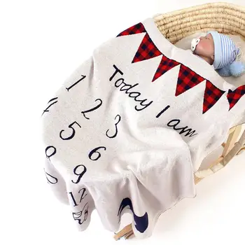 

Baby Christmas Milestone Blanket Children Photo Souvenir Blanket Knitted Blanket Full Moon Gift Blanket T167