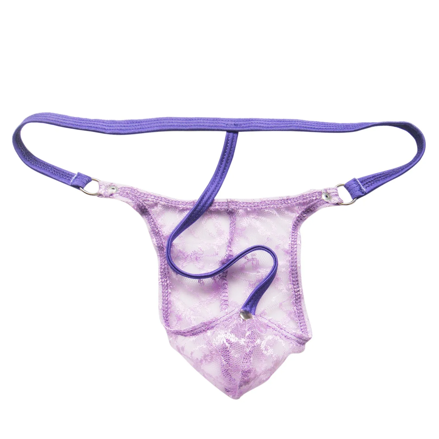 Men's Floral Lace Sheer See-Through Lingerie