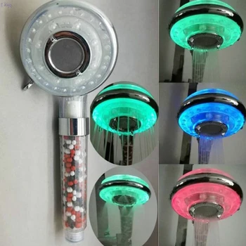 

LED Shower Head Ionic Filter Filtration High Pressure Water Saving Changing 3 Water Mode Glow Light Automatically Changing Handh