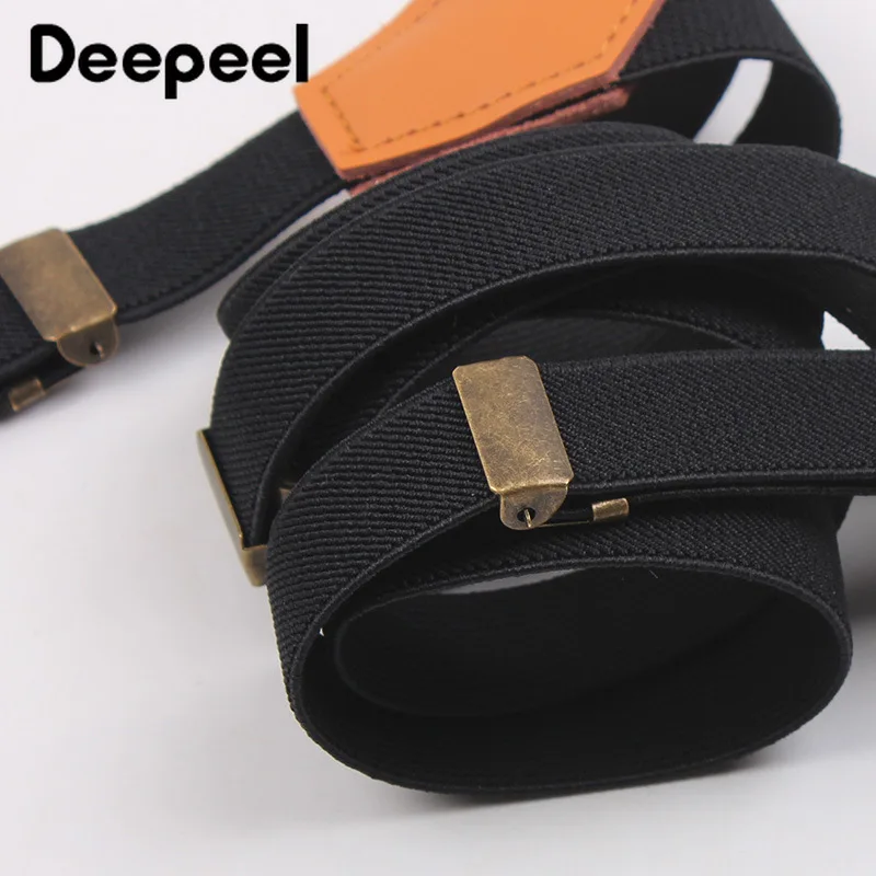 Deepeel 1pc 2*110cm Suit Trousers Shoulder Strap 3 Clips Sanp Buckles Suspenders Retro Hook Jeans Decoration Male Jockstrap