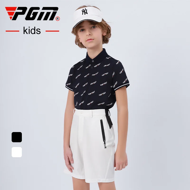 

PGM Golf T-shirt Golf Clothing Boys Quick-drying Golf shirts Summer Breathable Elastic Golf Short Sleeved Uniforms Golf clothes