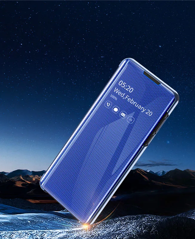Чехол книжка для Xiaomi Redmi Note 7 8 Pro Note7 Note8 умный прозрачный зеркальный твердый