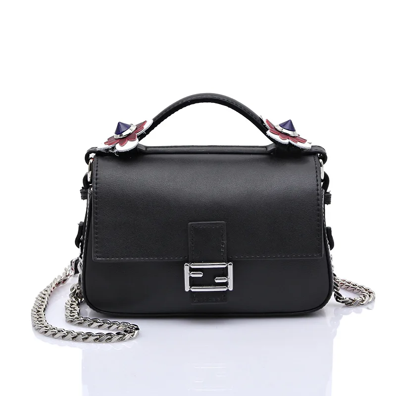 

Novel Double WOMEN'S Bag 2019 Autumn And Winter New Style Full-grain Leather Shoulder Bag/ Hand Bag Cowhide Square Sling Bag Dou
