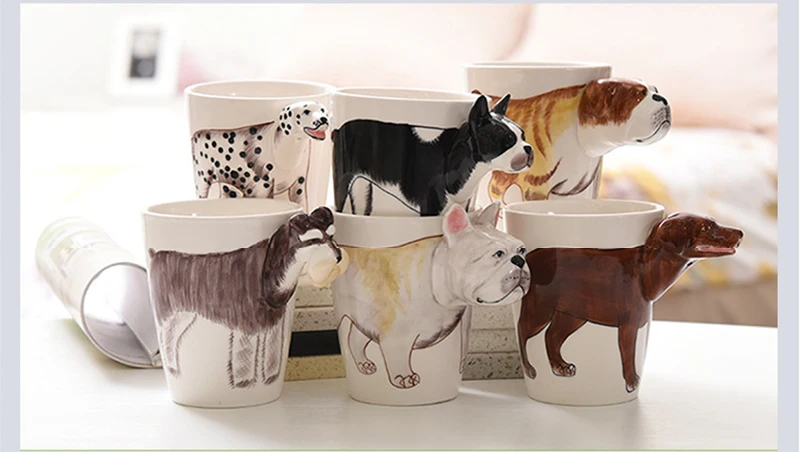 JOUDOO креативная керамическая 3D кружка, Кофе Молоко пуэр чай кружки 3D в форме животного ручная роспись Животные Жираф корова кружка с обезьянкой подарок 35