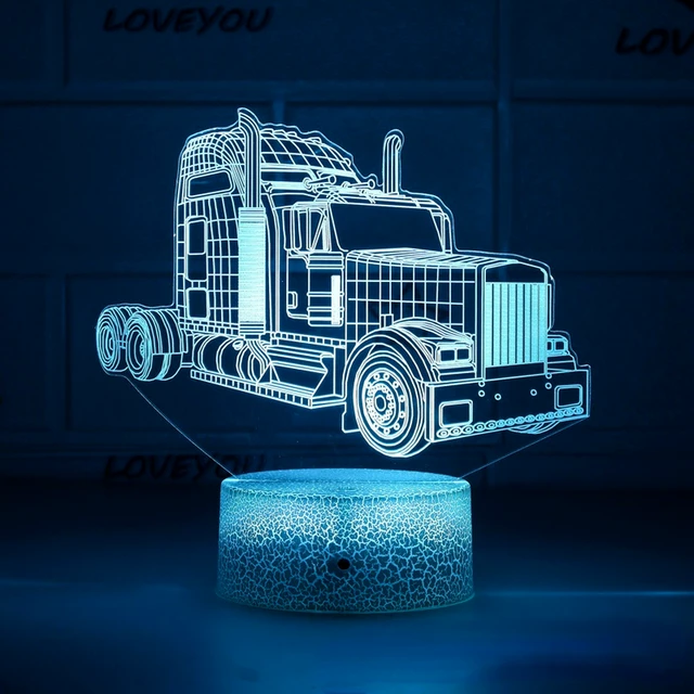 3D Lkw Illusion Lampe Bunte Led Nacht Lichter Feuer Lkw Tisch Lampe Touch  Remote 3d Traktor Nacht Lampe Geschenke für jungen Baby - AliExpress