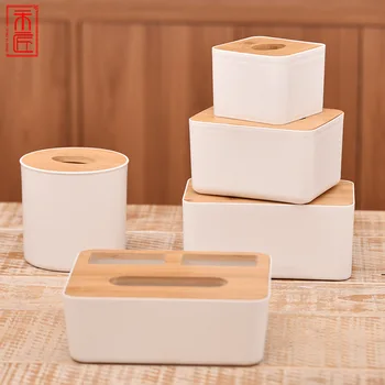 

White Toilet Paper Holder Tissue Box Container Wipe Case Napkin Tissue Boxes Creative Servilletas De Papel Kitchen Items BW50ZJ