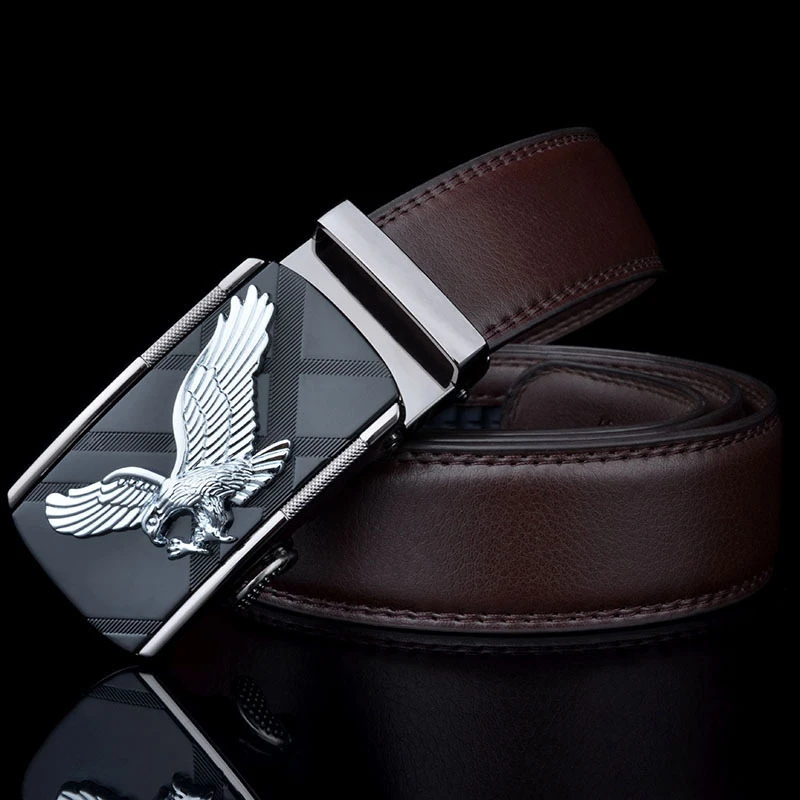 men's belts for jeans Belts For Men Eagle Metal Automatic Buckle Split Leather Waist Belt For Luxury Fashion Cowhide Men's Belt Novelty 3.5cm belts designer