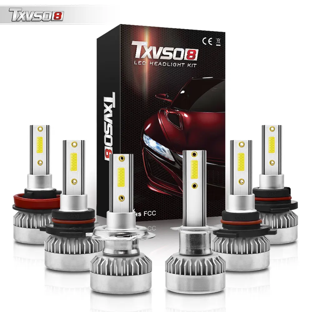

TXVSO8 G1 Super Bright Car LED Headlight H1 H4 H7 H8 H9 H11 9005/HB3 9006/HB4 9012 55W*2 Bulbs 20000LM Automobiles Lamp 6000K