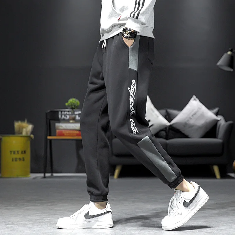 

Brushed And Thick Japanese-style Contrast Color Harem Pants Fitness Sports Sweatpants Large Size Trousers Casual Pants MEN'S Tro