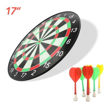 

17inch Plastic Dartboard Dart Board Game Set with 6 Magnetic Darts for Competition Family Entertainment dart flights