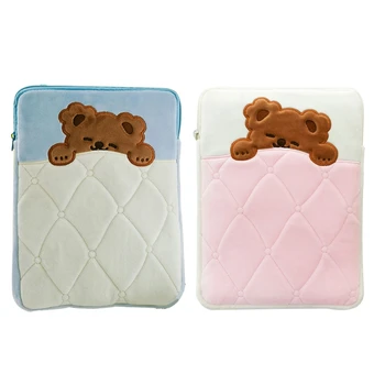 

Multifunctional Laptop Sleeve Case Bag Cartoon Pattern Embroidery Pouch Cover for 11in 10.5in 9.7in Tablet