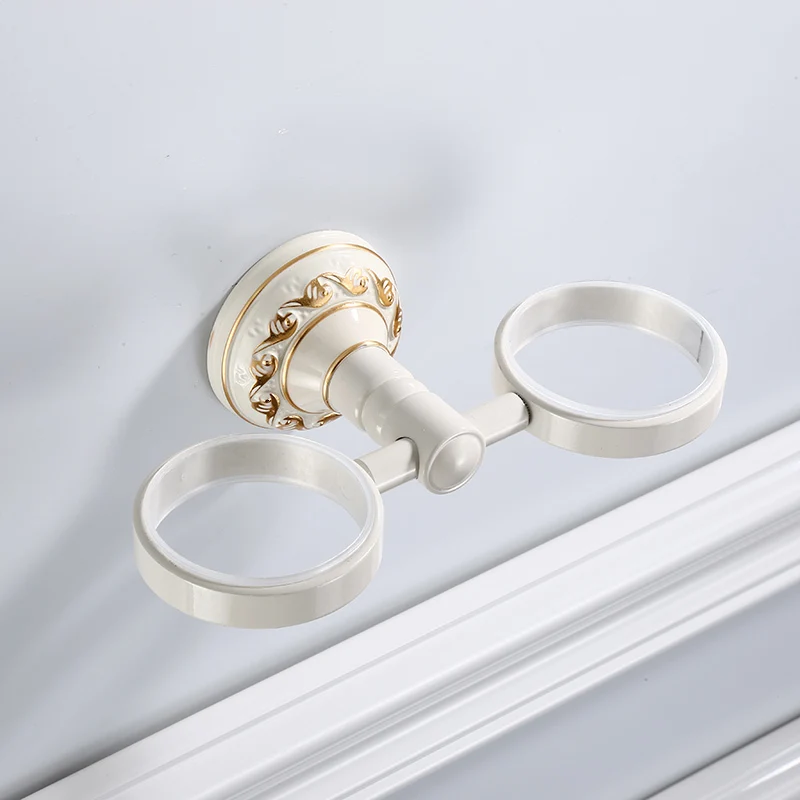 Nordic style bathroom Old metal toothbrush bracket Old bathroom double toothbrush cup bathroom accessories - Цвет: YSB-1003WG(No Cup)