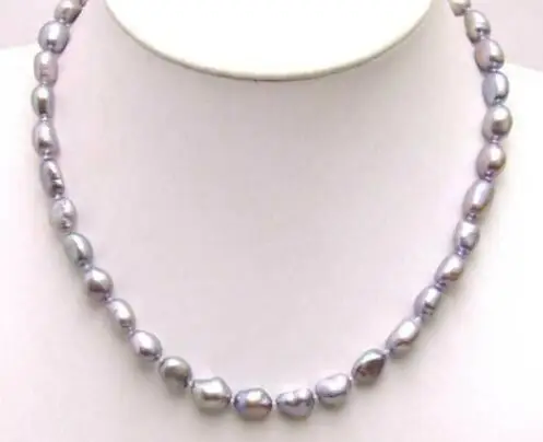Ювелирные изделия жемчужное ожерелье 7-8 мм с серым жемчугом в стиле барокко