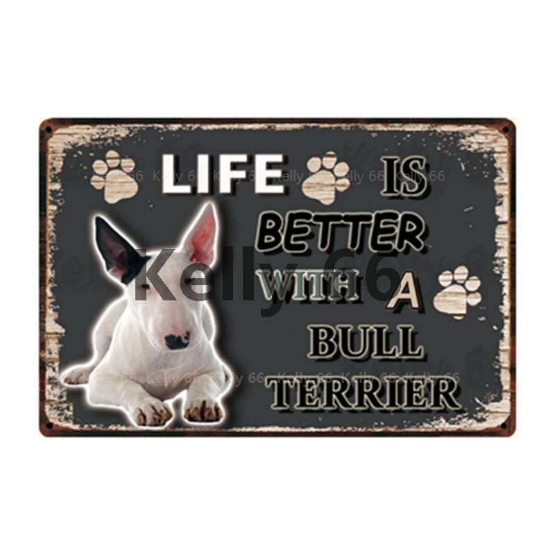 [Kelly66] собака лучшая жизнь границы колли бриард металлический знак оловянный плакат домашний Декор Бар настенная живопись 20*30 см размер Dy106
