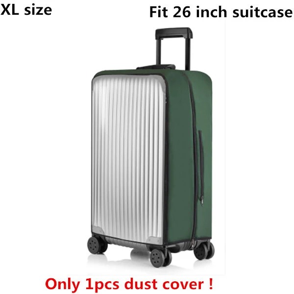 DIHFXX ПВХ прозрачный защитный чехол от пыли для багажа эластичный водонепроницаемый чехол на колесиках Чехлы против дождя аксессуары для чемоданов - Цвет: XL size green