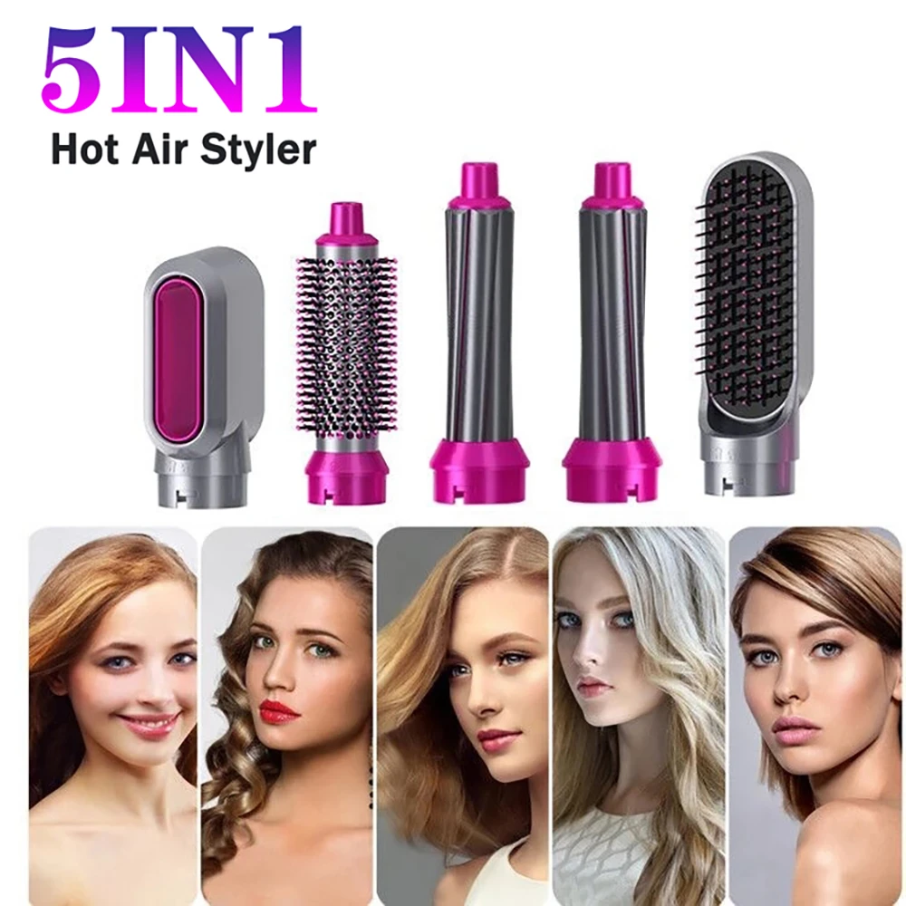 Hair Dryer Brush 5 In 1 Electric Blow Dryer Comb Hair Curling Wand  Detachable Brush Kit Negative Ion Straightener Hair Curler - Hot-air  Brushes - AliExpress