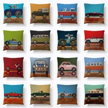 Мультфильм собака автомобиль автобус наволочки для офиса, для сиесты подушка для дивана спинки украшения 45x45 см Nap Pillowsham подарок для детей