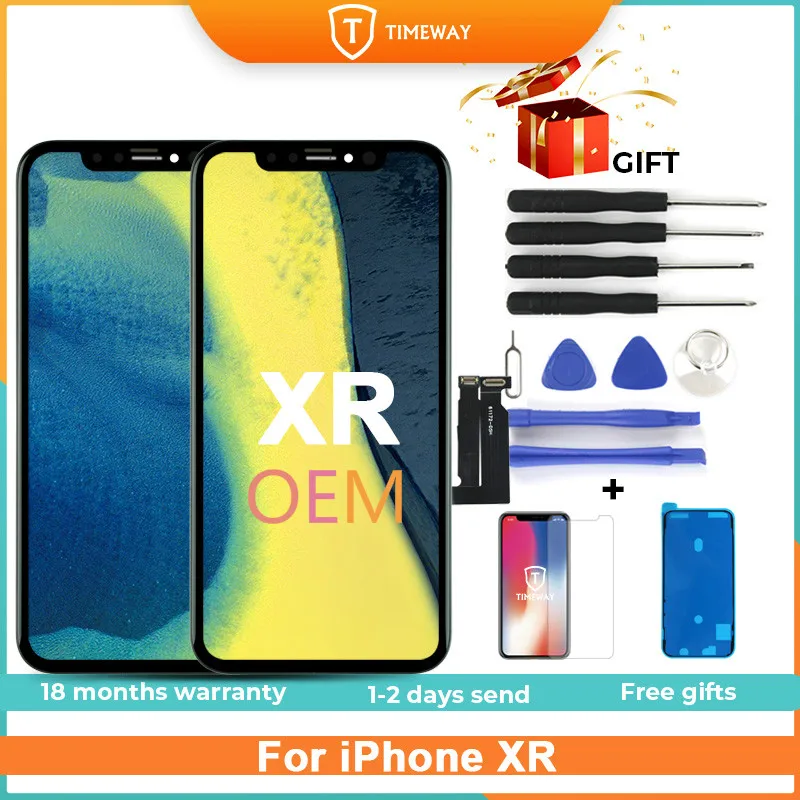 Качественный ЖК дисплей OEM для iPhone XR с 3D сенсорным дигитайзером в сборе без битых