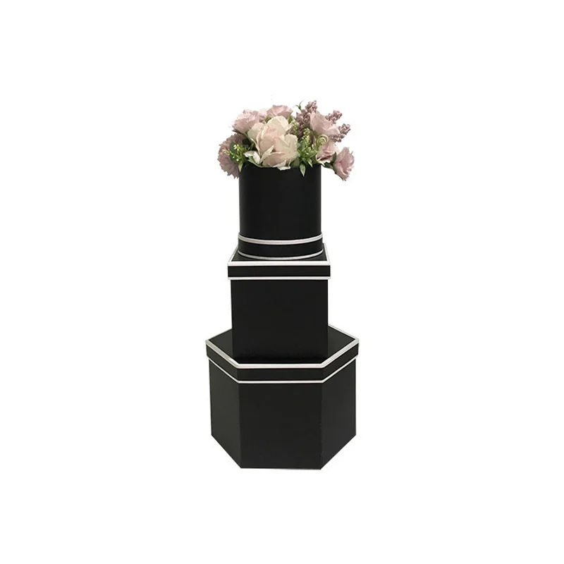 

Polygonal Combination Flower Gift Box Rose Valentine's Day Party Holiday Box Wedding Party Decoration Gift Box Round Gift Box Ch