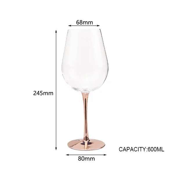 Large red wine glass Хрустальные бокалы, бокал для вина, гальваническое покрытие, розовое золото, без свинца, бокал для сока, коктейля, шампанского, бокал для вечеринок, барная посуда - Цвет: Large red wine glass