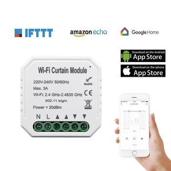 

Tuya Smart Life WiFi Curtain Switch Module for Roller Shutter Blind Motor Smart Home Google Home Amazon Alexa Voice Control V2