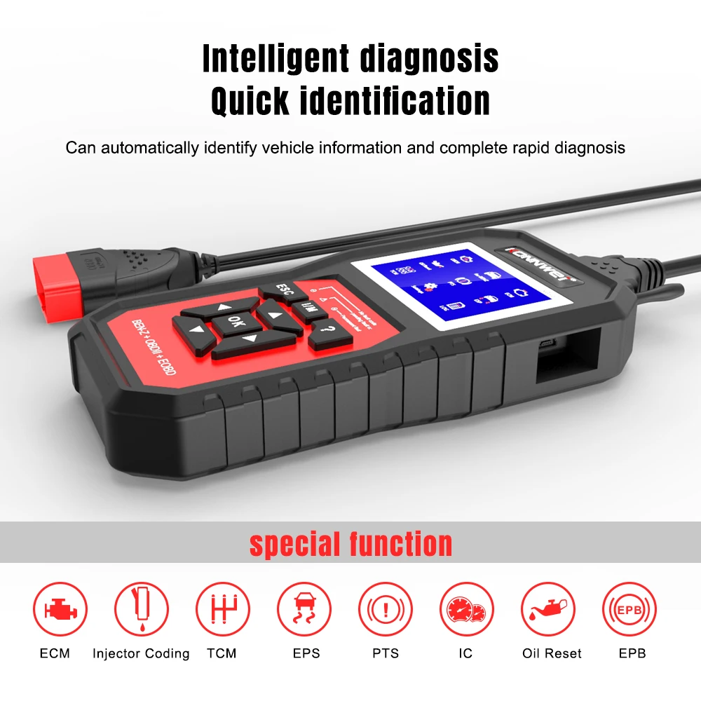 KONNWEI KW460 OBD2 Car Diagnostic Automotive Code Reader OIL TPMS Reset OBD 2 For Mercedes Benz Adapter ODB2 Scanner Auto Tools 3