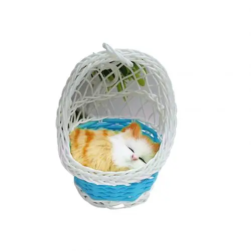 Simulation Cute Cats Kitten Sound Plush Doll Toy Hanging Basket Home Decoration 1