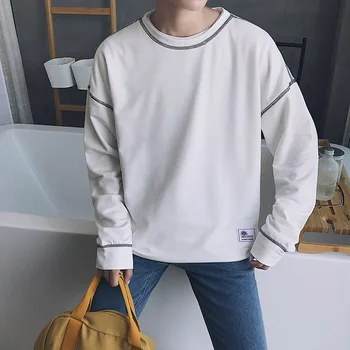 

Casual Pullover Sweatshirts Men Solid Color Sweatshirts for Men Long Sleeves Cotton Men's Sweatshirt Male Fashion 2020 Spring