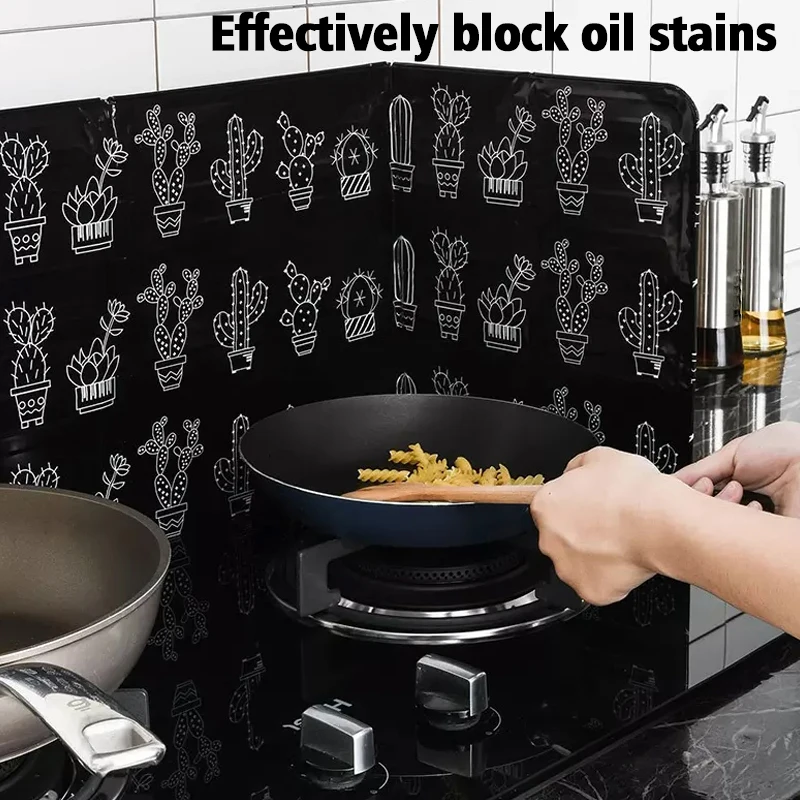 

Kitchen Gadgets Oil Splatter Screens Aluminium Foil Plate Gas Stove Splash Proof Baffle Home Kitchen Cooking Tools