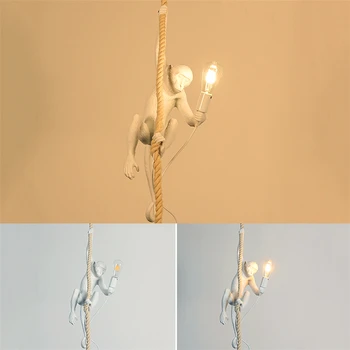 

Nordic Resin Monkey Lamp Led Pendant Lights Lighting Living Room Restaurant Bedroom Luminaire Kitchen Fixtures European Shipment