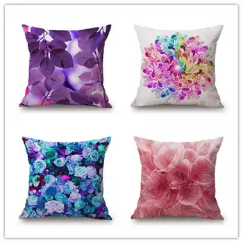 

Cushion linen cover pillow multicolor sofa pillow 18 "square floral throw pillow