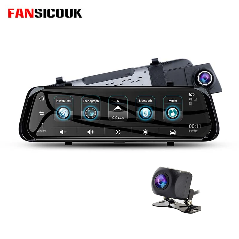 FANSICOUK 4G Android ADAS Автомобильный видеорегистратор 10 ''зеркальная камера GPS FHD 1080P WiFi