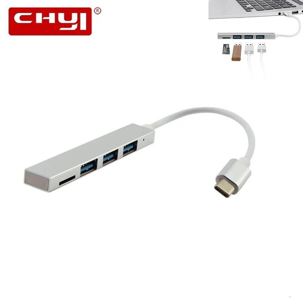Концентратор CHYI 4 в 1 USB 3 0 TF кард-ридер для интерфейса Type-C высокоскоростные порта s