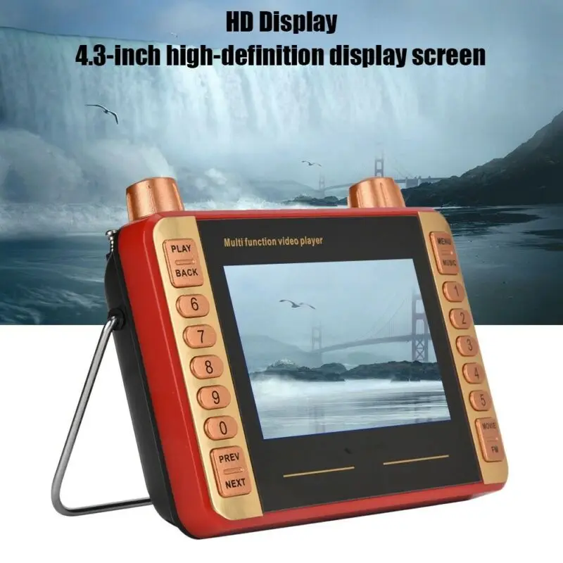 

4.3 Inch HD Screen Digital FM Radio with Stand Holder Pocket Radio Multifunctional Support TF Card U Disk Video Player Mini Radi