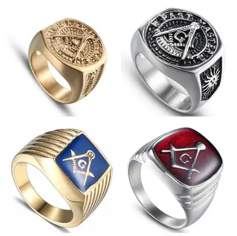 Мужское кольцо в стиле ретро из нержавеющей стали 10 шт./лот|freemason ring|mason ringfashion rings |