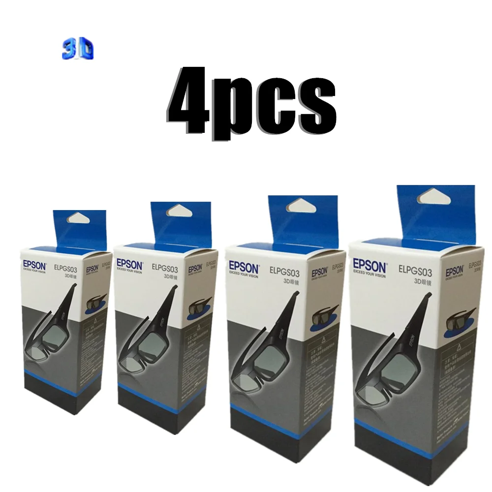 

4pis Active 3D bluetooth RF Glasses Eyewear for Epson LCD 3D Projectors tw5200/tw8515/tw6510/tw3020/tw550/tw5300/TW5020UB