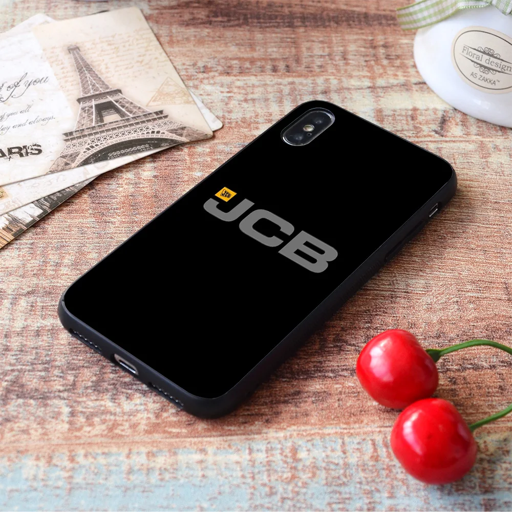 For iPhone JCB Machine Grey Soft TPU Border Apple iPhone Case iphone 8 plus silicone case