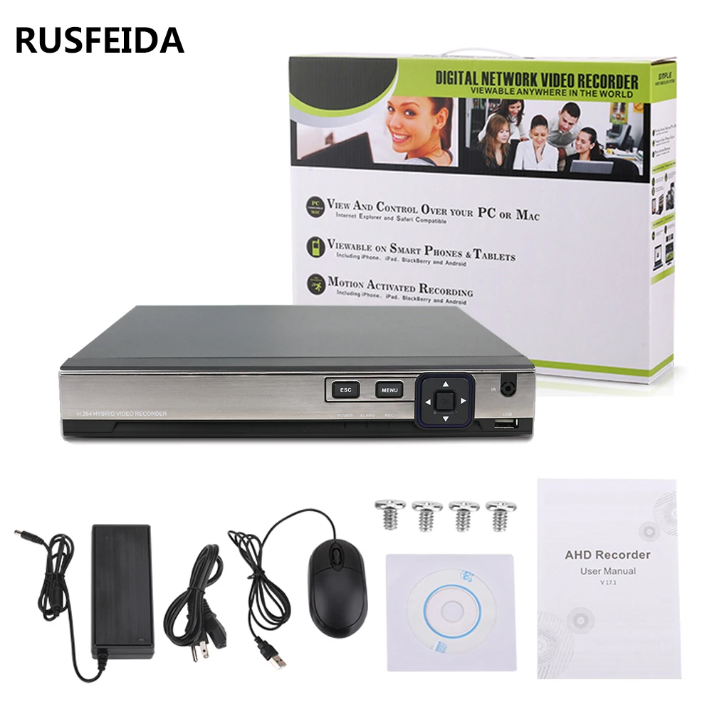 RUSFEIDA 4K 8MP 4CH 5 в 1 AHD DVR H.265 + распознавание лица цифровой видеорегистратор ONVIF XMeye P2P IP