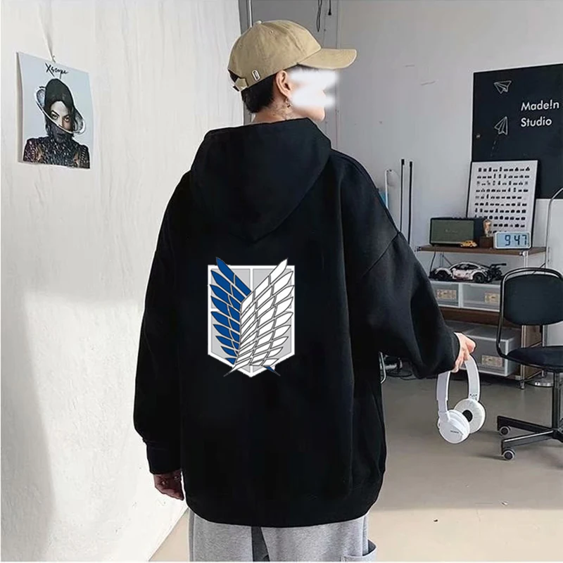 Anime Hoodie Attack on Titan Hoodied Long Sleeve Streetwear Harajuku Sweatshirt Men/Women Unisex Sport Hoody Oversized Tops