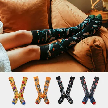 

Unique Design Street Trend Jacquard Skateboard Socks Unisex Long Tube Sock Personality Street Men Socks Hip Hop Socks Women